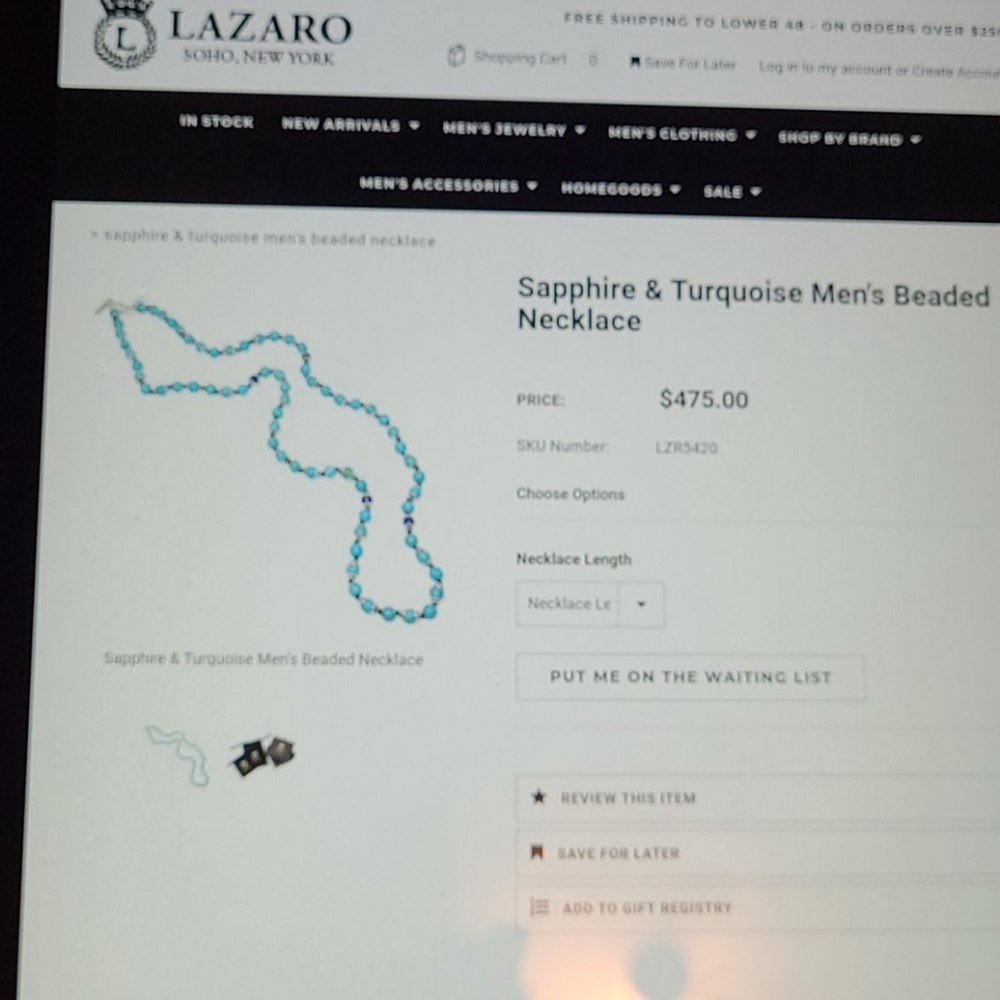 Lazaro Turquoise and Sapphire necklace